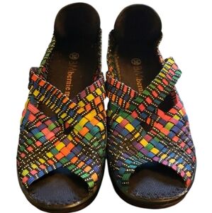 Bernie Mev Rainbow Woven Wedge Sandals